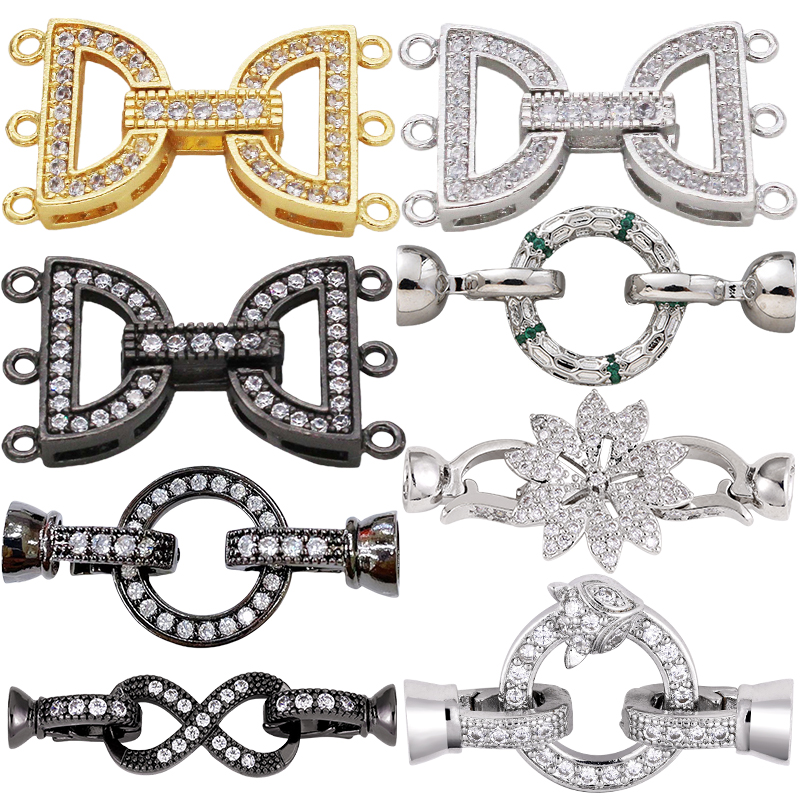 Charm Bracelet Beads - Juya 18K ゴールドメッキ装飾コネクターファスナーロッククラスプ DIY ファッション針仕事用パーツ真珠ビーズジュエリー作成用