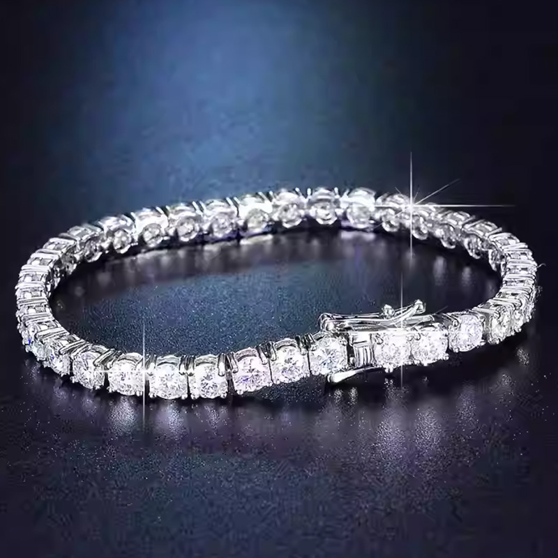 Tennis Bracelet Cubic - 新しい 925 スターリングシルバー 3 ミリメートルテニスブレスレットシャイニングクラシック女性のためのファッションシンプルな婚約ウェディングジュエリージルコンギフト