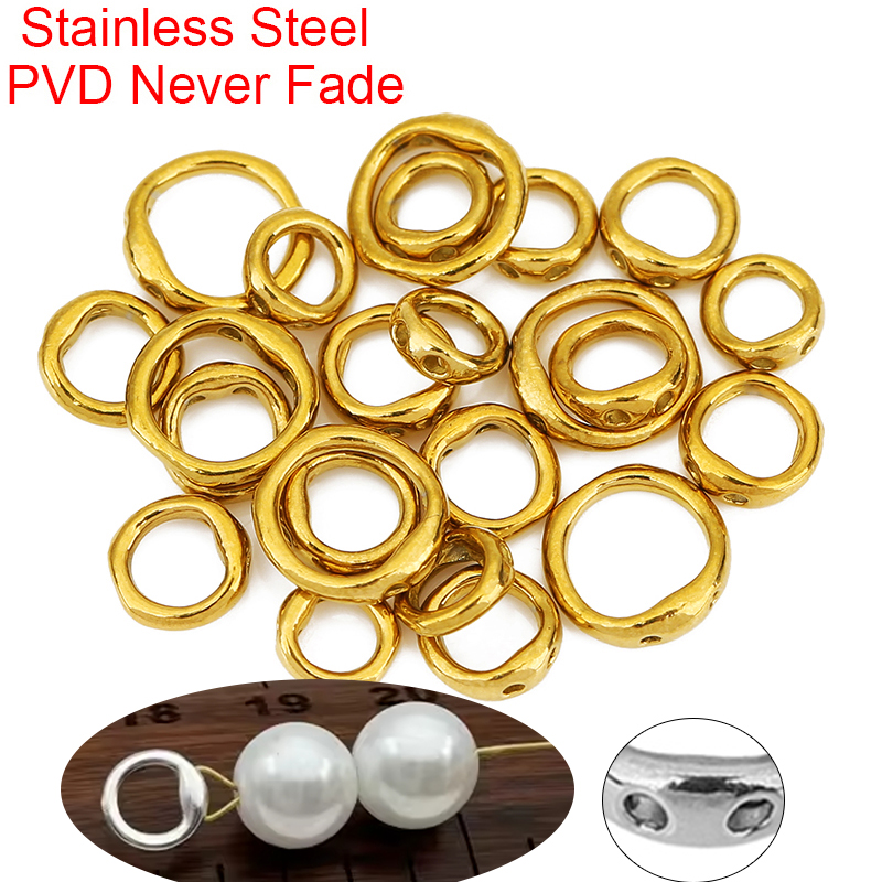Charm Bracelet Beads - 20 個ステンレス鋼ネックレスクラスプフック糸通しビーズ用品色褪せないエンドコネクタ DIY ネックレスジュエリー作成用