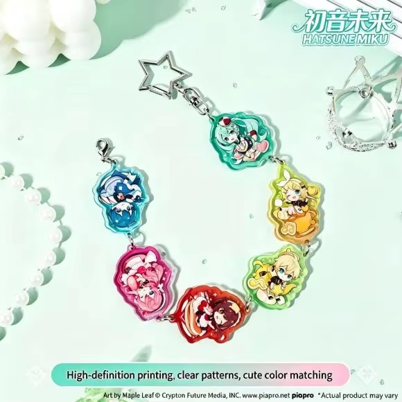 Charm Bracelet Beads - 初音ミクグッズブレスレット、グジミクアクリルビーズキーホルダー、初音ミクブレスレットバックパックチャーム