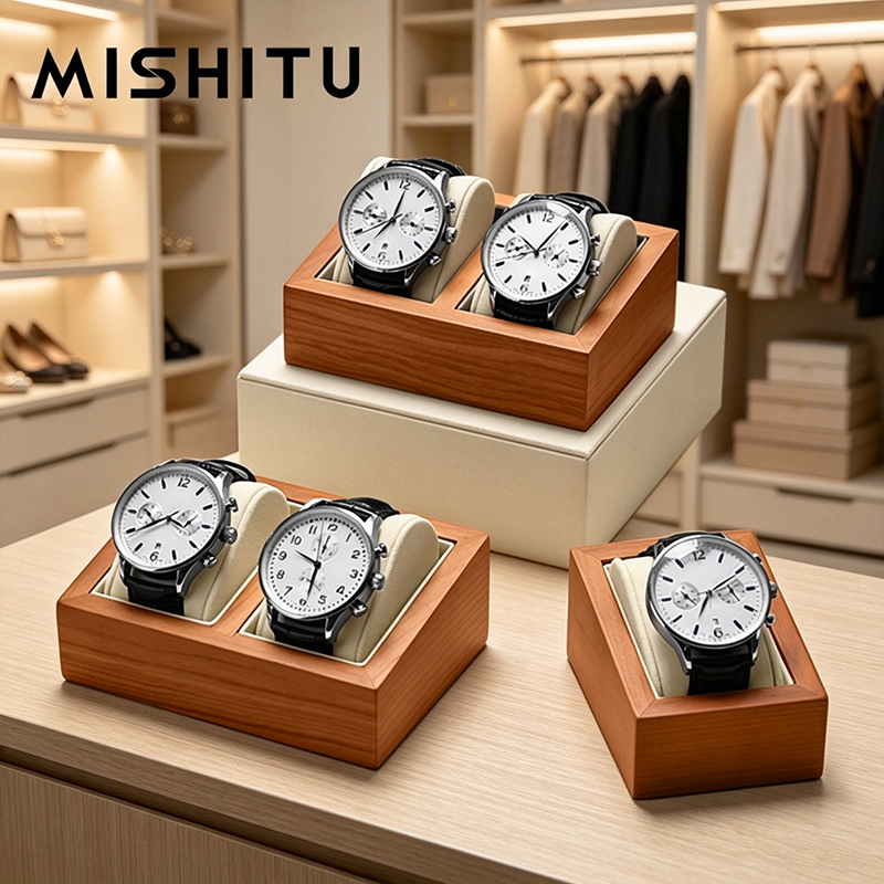 Jewelry Organizer Watches - MISHITU 無垢材時計収納ボックス男性腕時計オーガナイザーボックス 1/2 スロットホーム時計収納レトロ腕時計ディスプレイケース