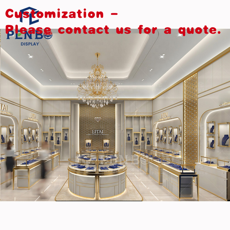Jewelry And Watches Stores - カスタム高級ジュエリーストアディスプレイカウンター、高級ネックレスショップショーケース装飾、カスタムジュエリー時計店インテリアデザイン