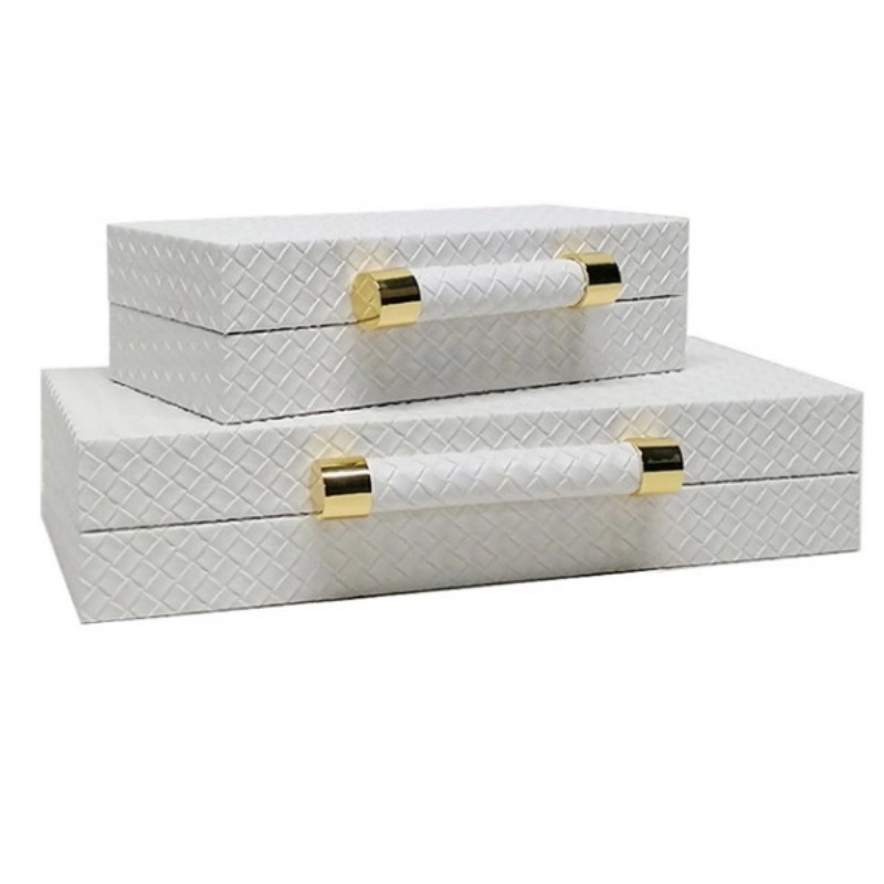 Jewelry And Watches Stores - レザージュエリーボックス,木製フレームオーガナイザー,高級ジュエリーボックス,空の,グリッドギフトボックスなし,ヨーロピアンストア