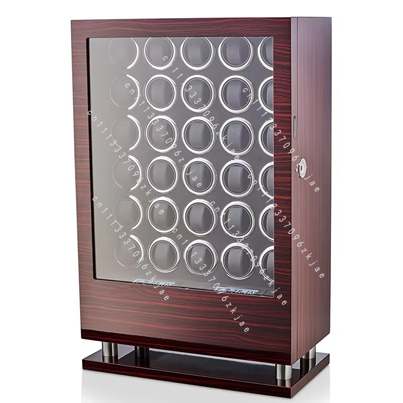 Automatic Watch Winder - 高級自動巻き時計ワインダー 24/30スロット 木製機械式時計ボックス 指紋認証ロック LCDタッチスクリーン 時計収納セーフボックス
