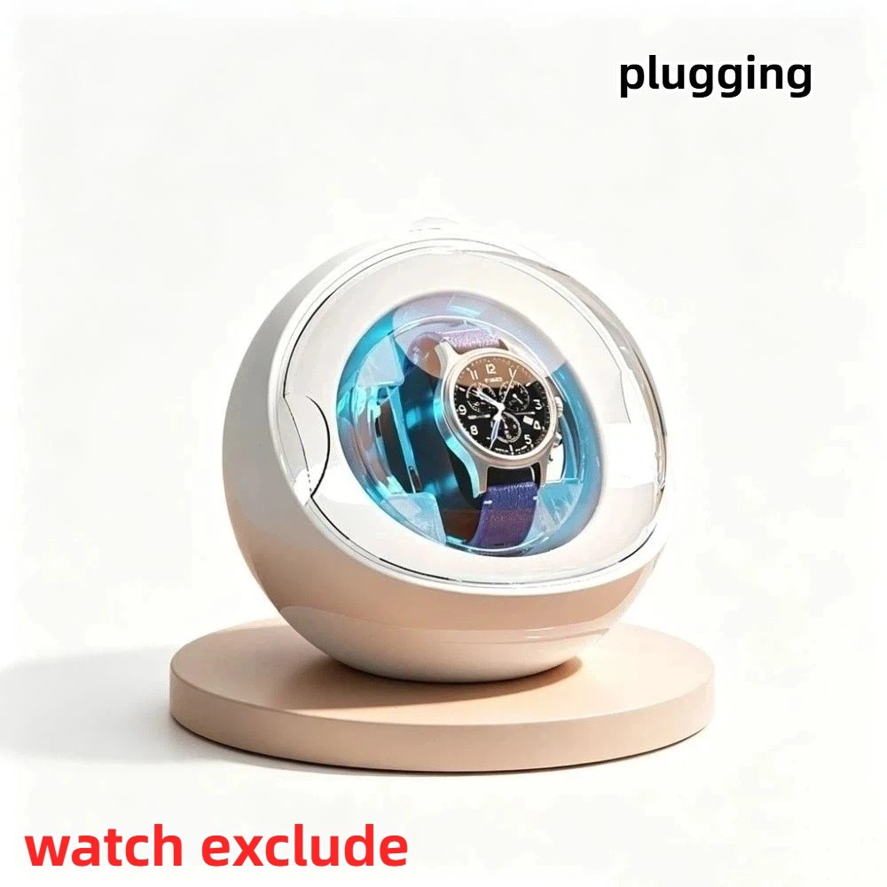Automatic Watch Winder - 充電と接続の両方に使えるウォッチワインダー 5色変化するアンビエントライト 収納機能付き自動ウォッチワインダー サイレントモーター