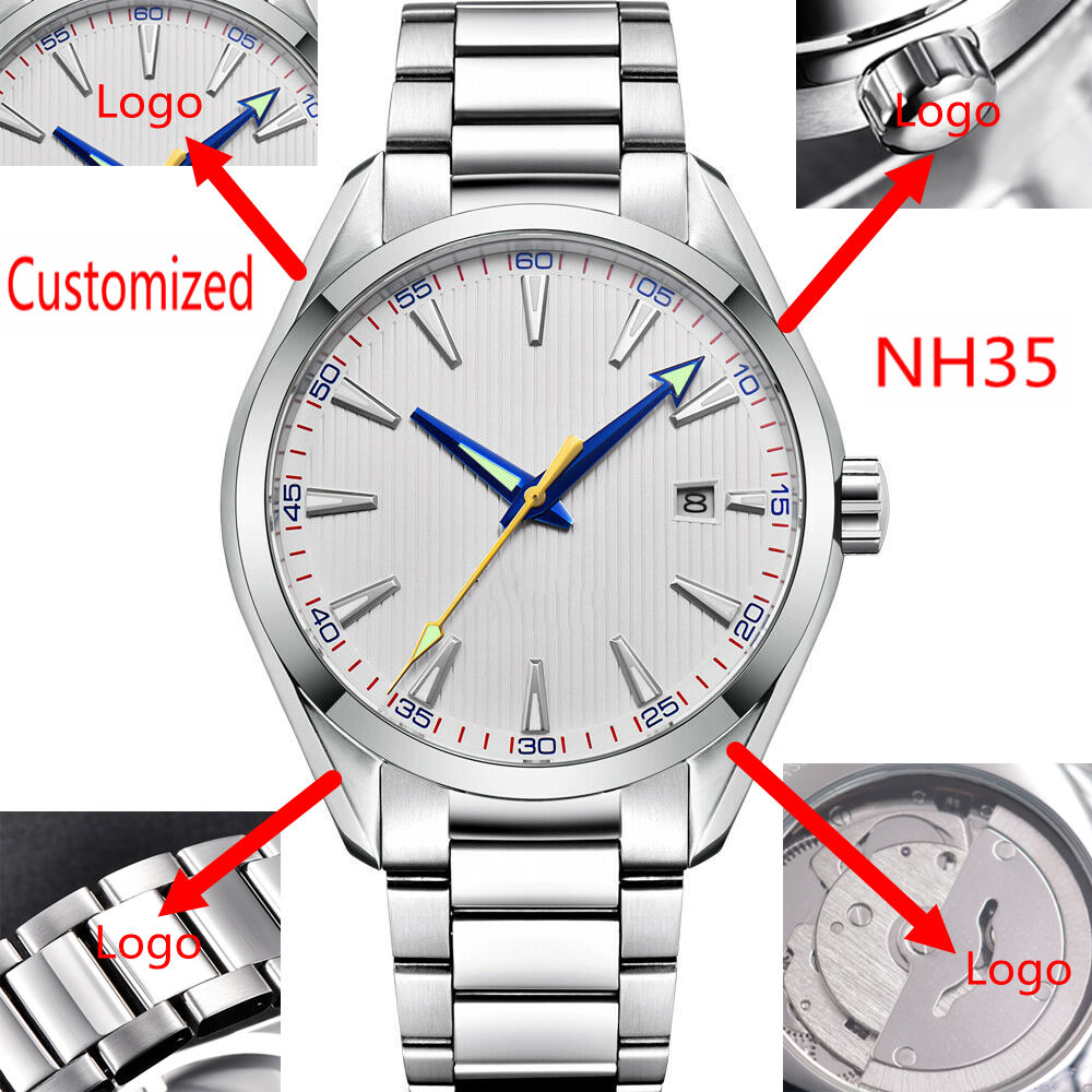Jewelry Inspired Watches - カスタムロゴ 41 ミリメートル男性ミヨタ/NH35 自動巻き時計カレンダー日付機械式腕時計サファイアガラス高級トップブランド腕時計