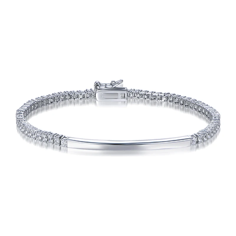Tennis Bracelet Cubic - TKJ 925 シルバースタックテニスブレスレット AAA + キュービックジルコニアゴールドメッキ腕輪シンプルなスタイルのブレスレット女性のウェディングジュエリー