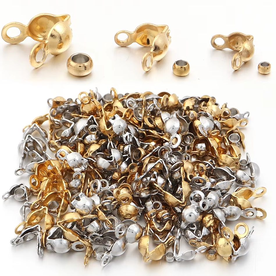 Charm Bracelet Beads - 40～200個入り ステンレス製 コネクター クラスプ クリンプエンド ビーズ
