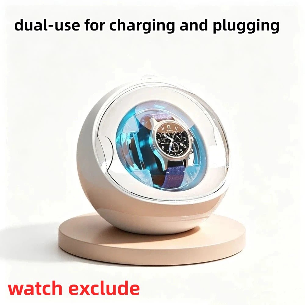Automatic Watch Winder - 充電と接続の両方に使えるウォッチワインダー 5色変化するアンビエントライト サイレントモーター 自動ウォッチワインダー 超静音
