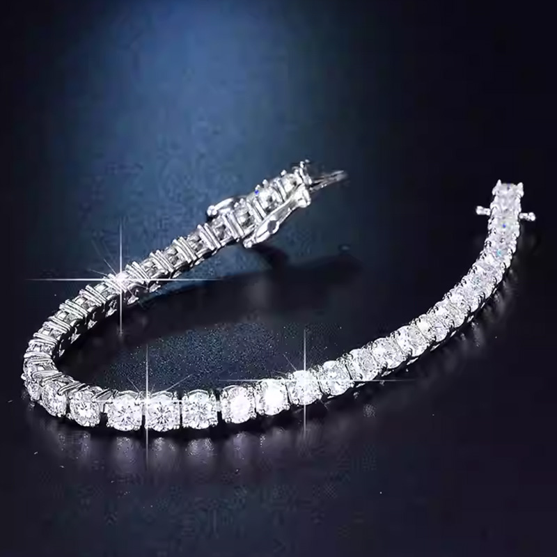 新しい 925 スターリングシルバー 3 ミリメートルテニス - Tennis Bracelet Cubic のレビューと価格