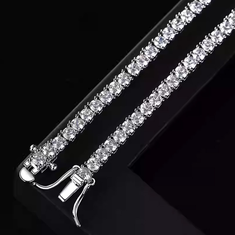 新しい 925 スターリングシルバー 3 ミリメートルテニス - Tennis Bracelet Cubic のレビューと価格