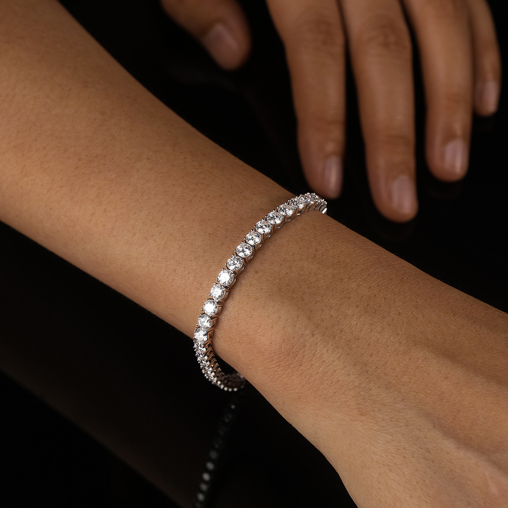 新しい 925 スターリングシルバー 3 ミリメートルテニス - Tennis Bracelet Cubic のレビューと価格
