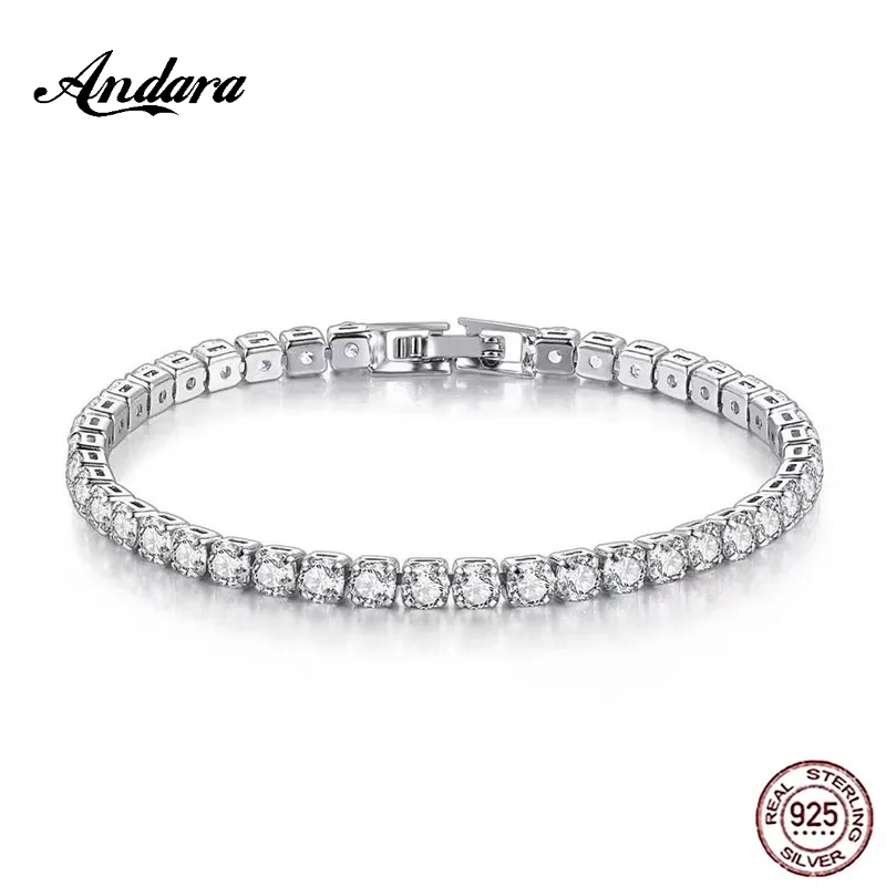925 スターリングシルバー ローズゴールド テニスブレスレ - Tennis Bracelet Cubic のレビューと価格