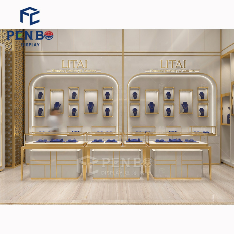 カスタム高級ジュエリーストアディスプレイカウンター、高級ネッ - Jewelry And Watches Stores のレビューと価格