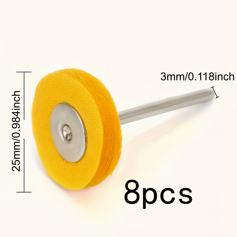 8個入り 3mm イエロー研磨布ホイール、耐摩耗性、糸くずな - Jewelry With Watches のレビューと価格