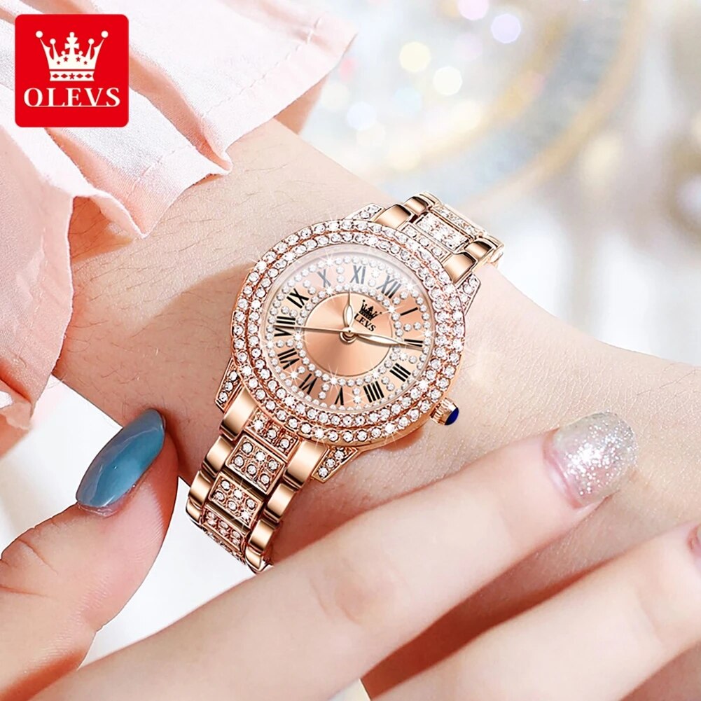 Olevs-レディースウォッチ,ラグジュアリークォーツ,エレ - Jewelry Watches For Women のレビューと価格
