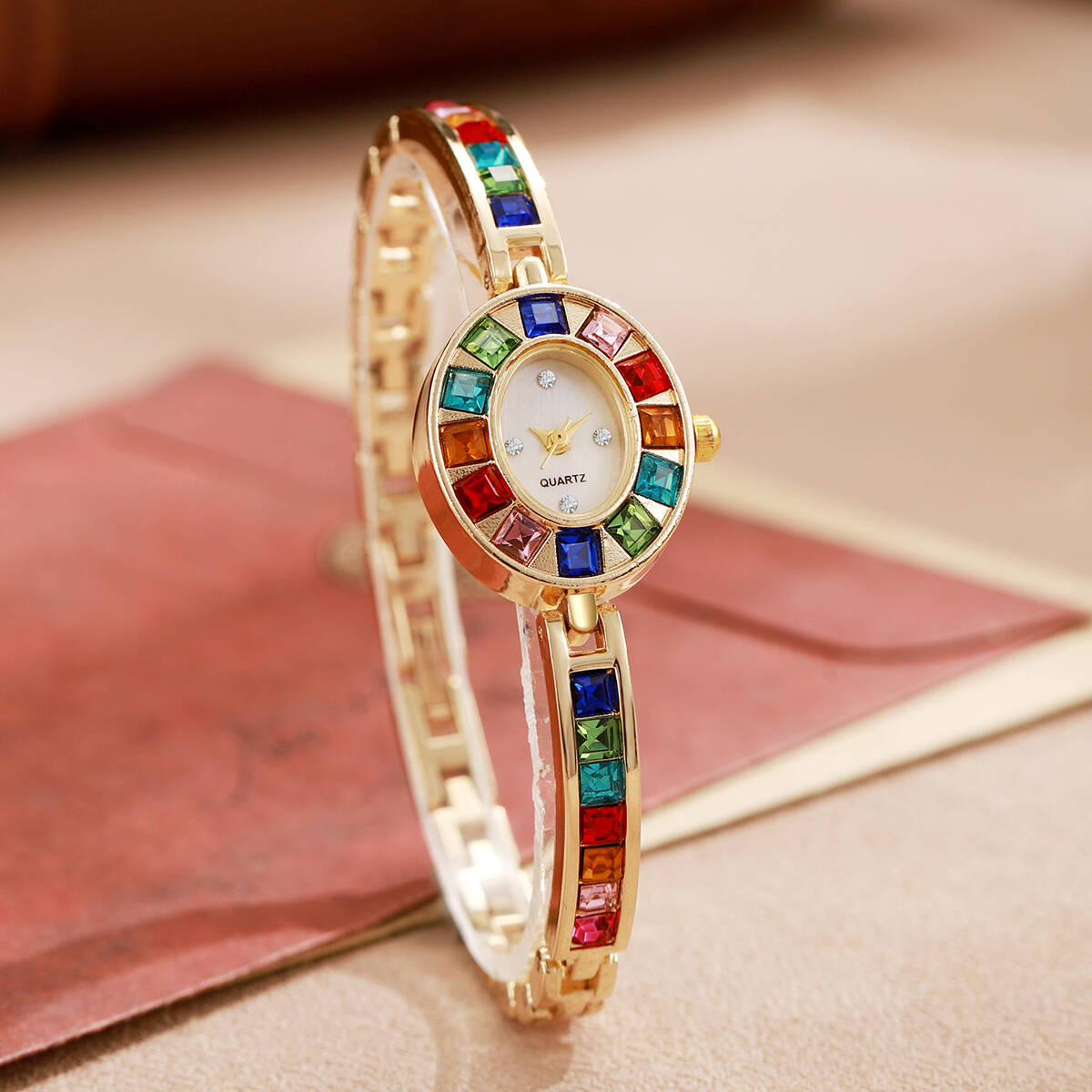 2 ピース/セット高級ラインストーン女性用腕時計ファッション - Jewelry Watches For Women のレビューと価格