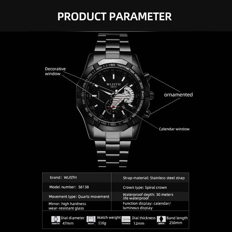 高級ブランドマンウォッチ防水発光日付スポーツマン腕時計ステン - Jewelry Inspired Watches のレビューと価格