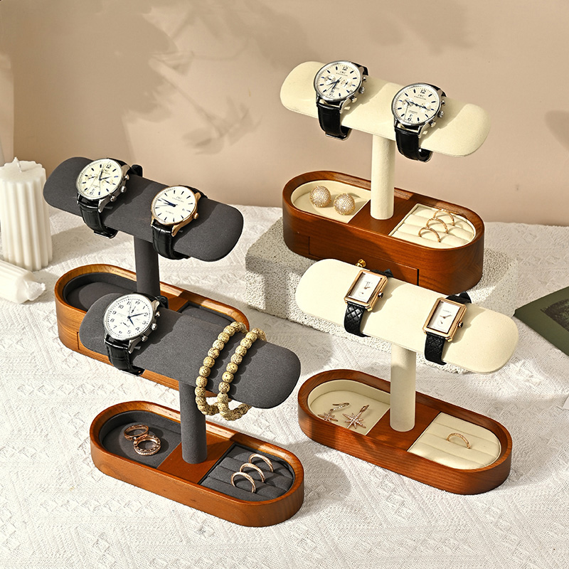 Oirlv 無垢材時計オーガナイザー棚 T バー時計ホルダー - Jewelry Organizer Watches のレビューと価格
