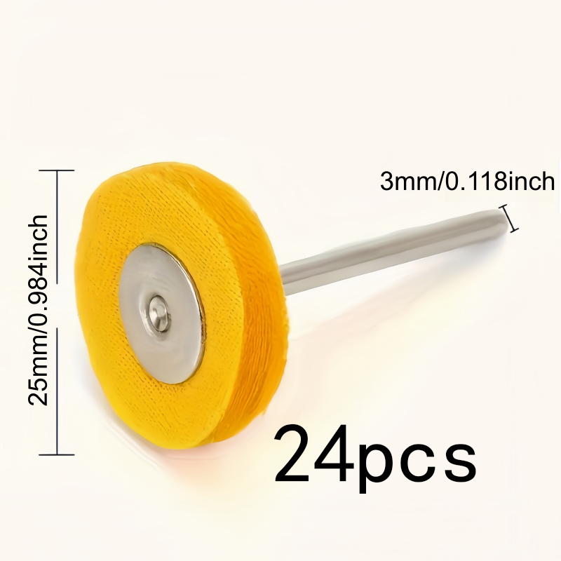 24個入り 3mm イエロー研磨布ホイール、耐摩耗性、糸くず - Jewelry With Watches のレビューと価格