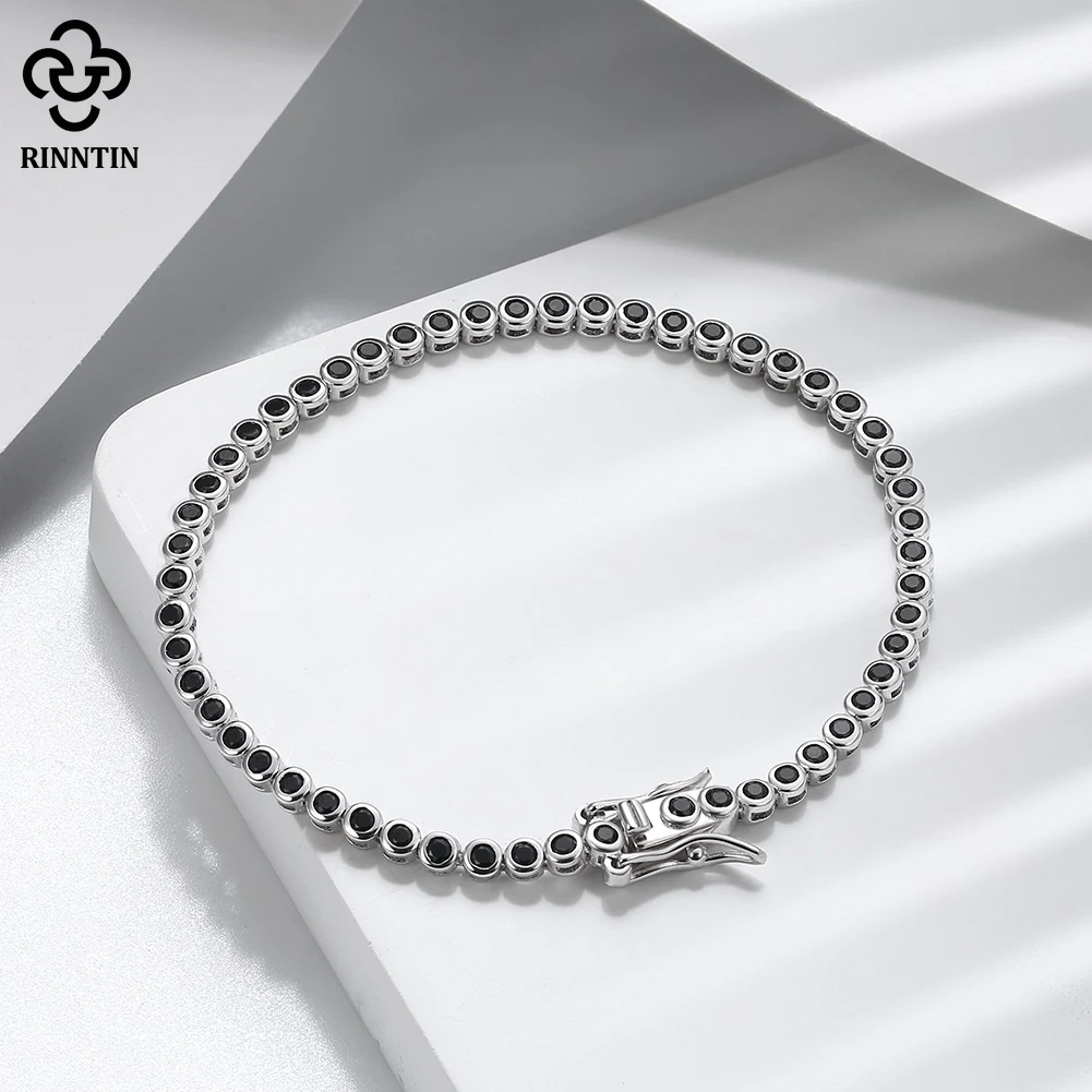 Rinntin 光沢のあるテニスブレスレット 925 スター - Tennis Bracelet Cubic のレビューと価格