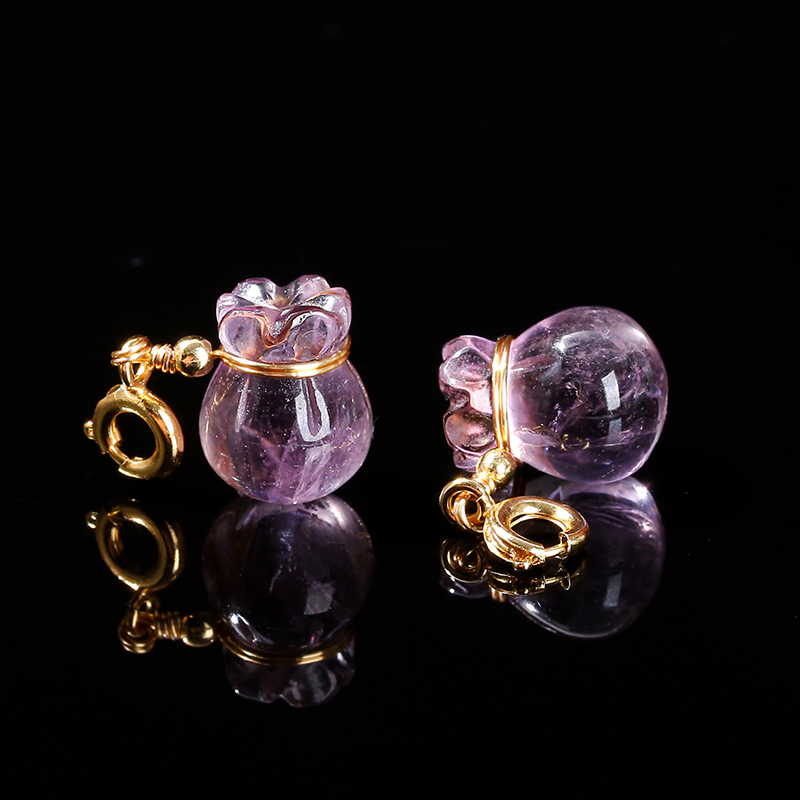 ジュエリー作り用の天然アメジストラッキーバッグ,銅のバックル - Fine Jewelry & Watches Photos のレビューと価格