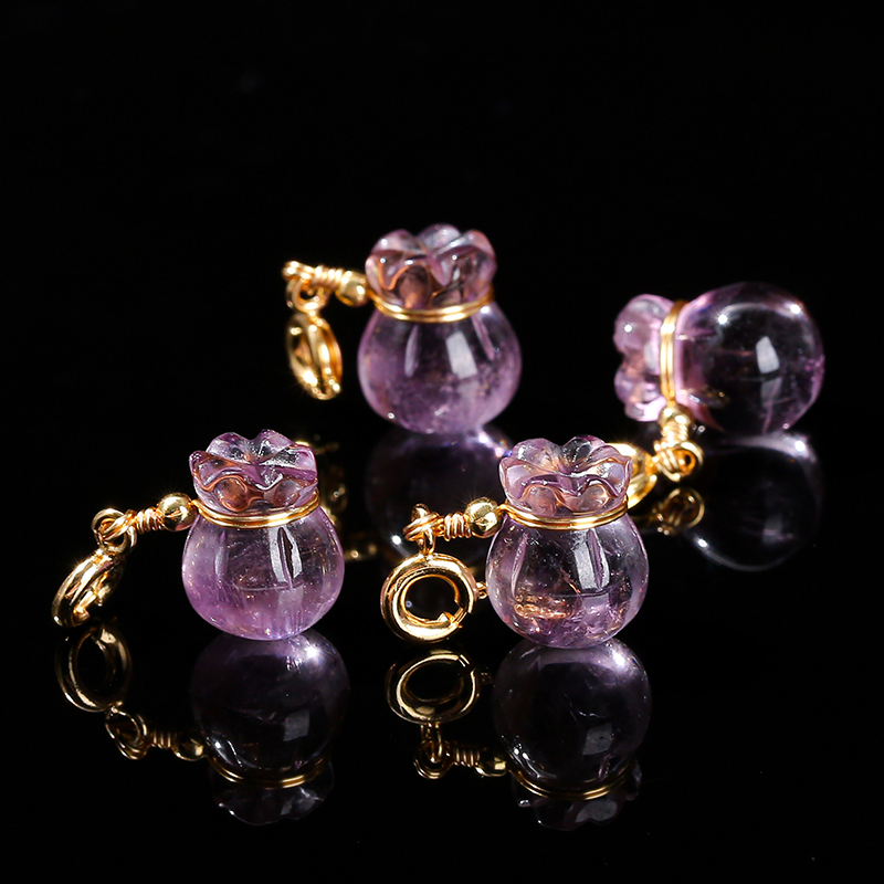ジュエリー作り用の天然アメジストラッキーバッグ,銅のバックル - Fine Jewelry & Watches Photos のレビューと価格