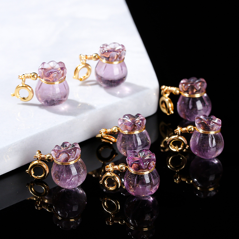 ジュエリー作り用の天然アメジストラッキーバッグ,銅のバックル - Fine Jewelry & Watches Photos のレビューと価格