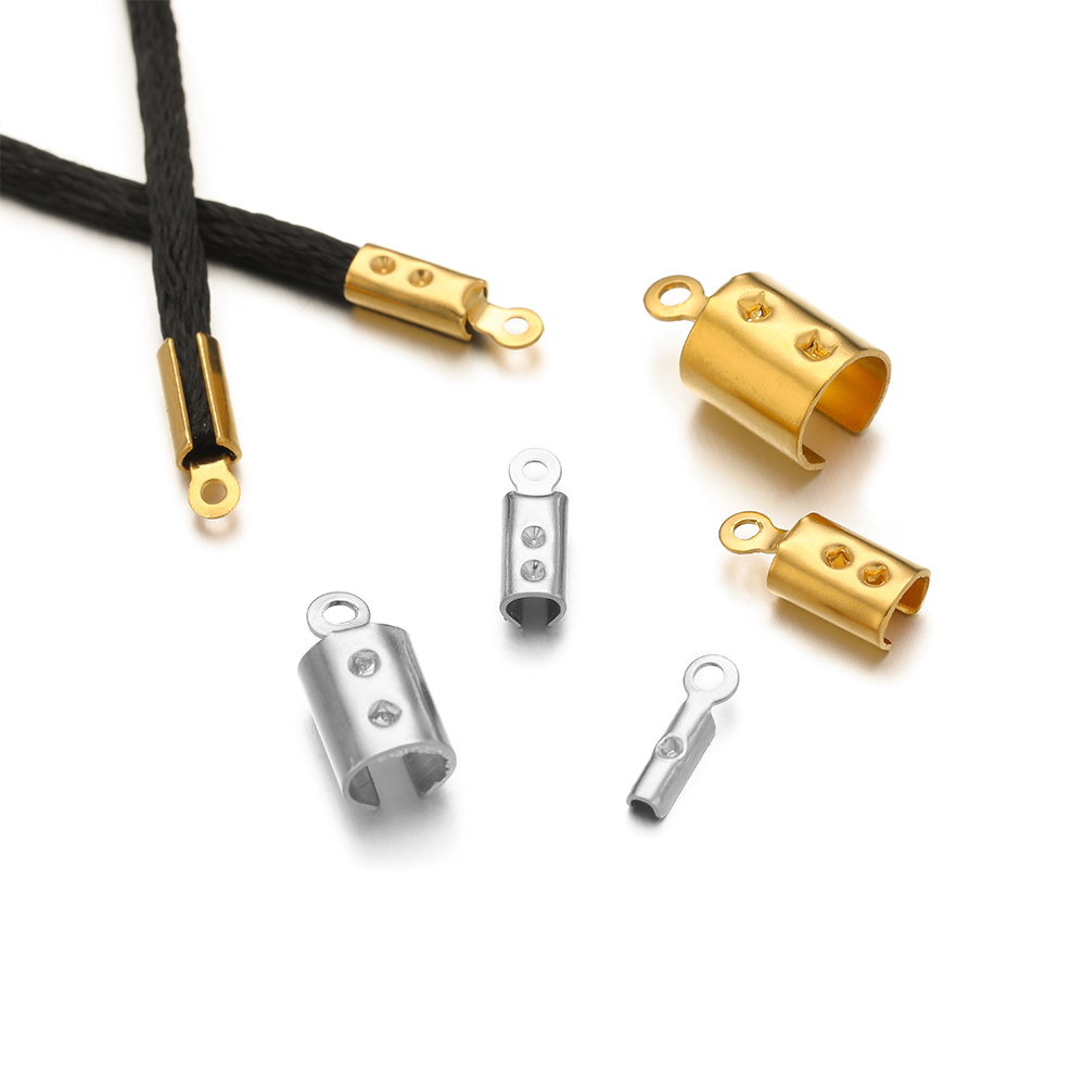 50 個のステンレス鋼高品質圧着エンドビーズキャップレザーコ - Charm Bracelet Beads のレビューと価格