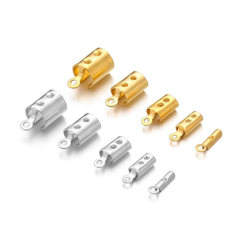 50 個のステンレス鋼高品質圧着エンドビーズキャップレザーコ - Charm Bracelet Beads のレビューと価格