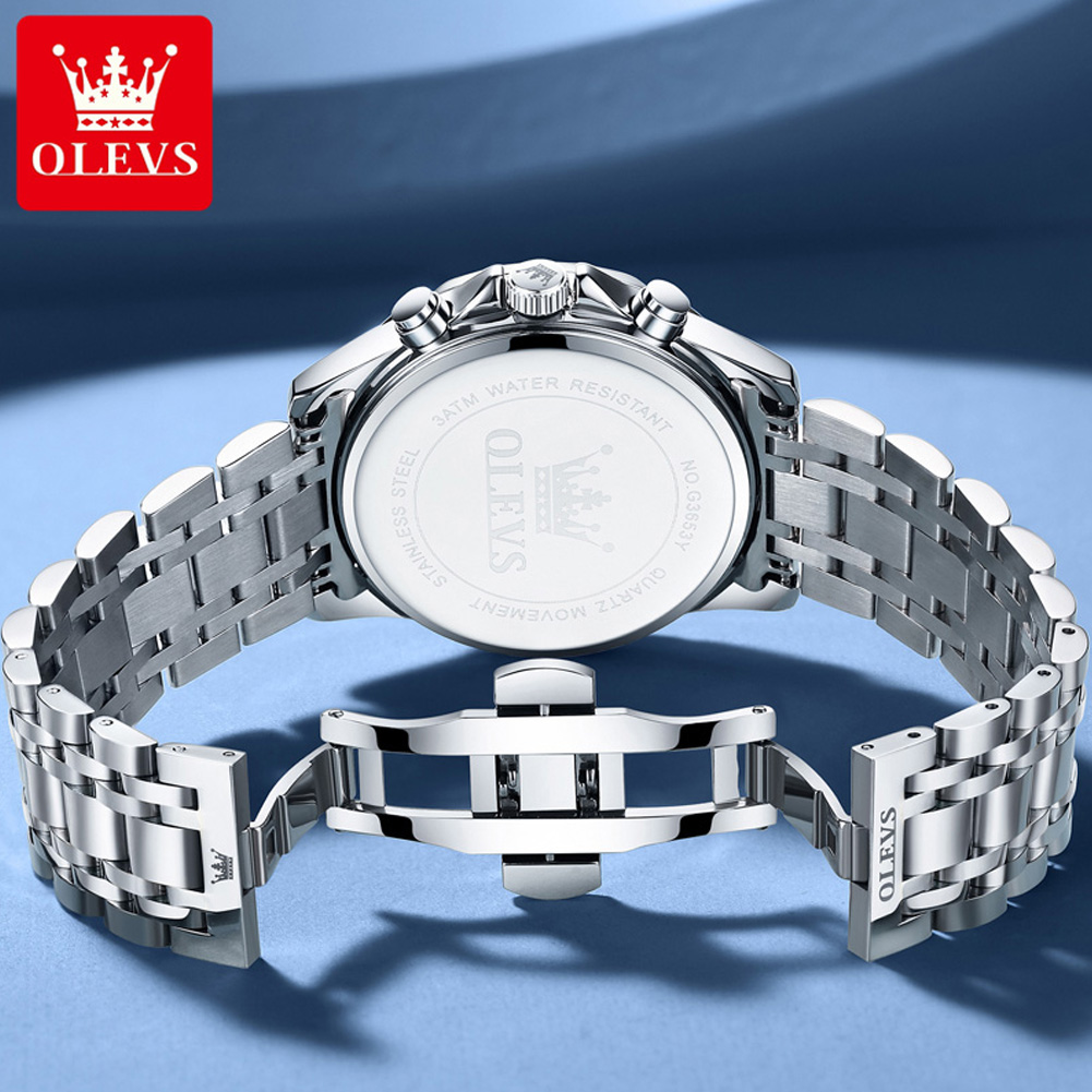 OLEVS 3653 ブランドムーンフェイズカレンダーメンズ - Jewelry Inspired Watches のレビューと価格