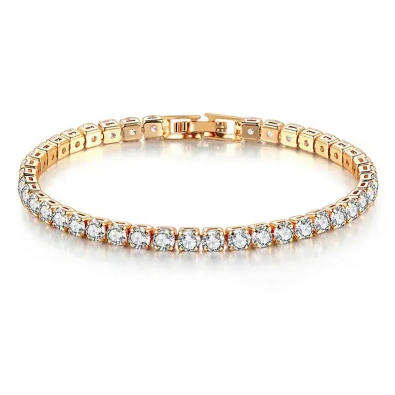 女性用ヒップホップテニスブレスレット,925スターリングシル - Tennis Bracelet Cubic のレビューと価格