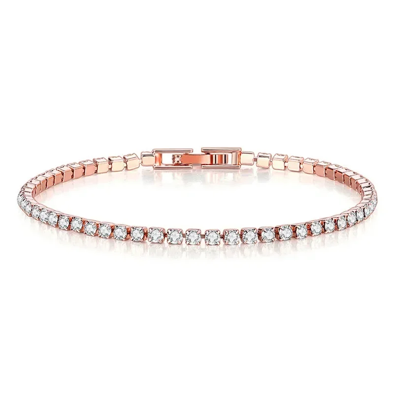 女性用ヒップホップテニスブレスレット,925スターリングシル - Tennis Bracelet Cubic のレビューと価格