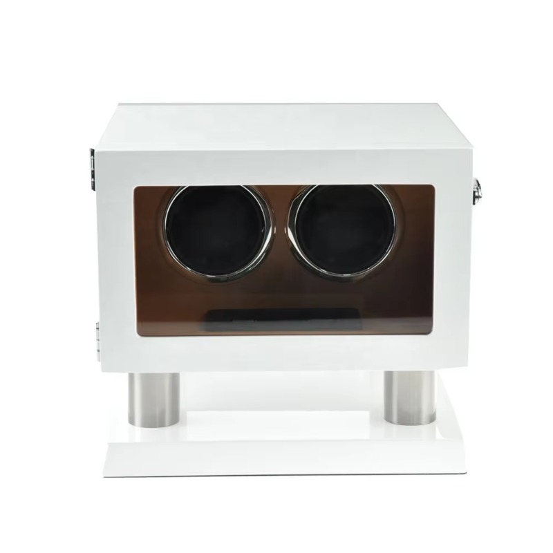 ホワイトブラウンレザーコントローラー ジャイロオービット 2 - Automatic Watch Winder のレビューと価格