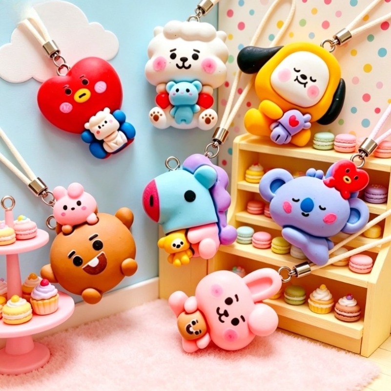 7 個 BT21 樹脂漫画チャーム DIY アクセサリークラ - Charm Bracelet Beads のレビューと価格