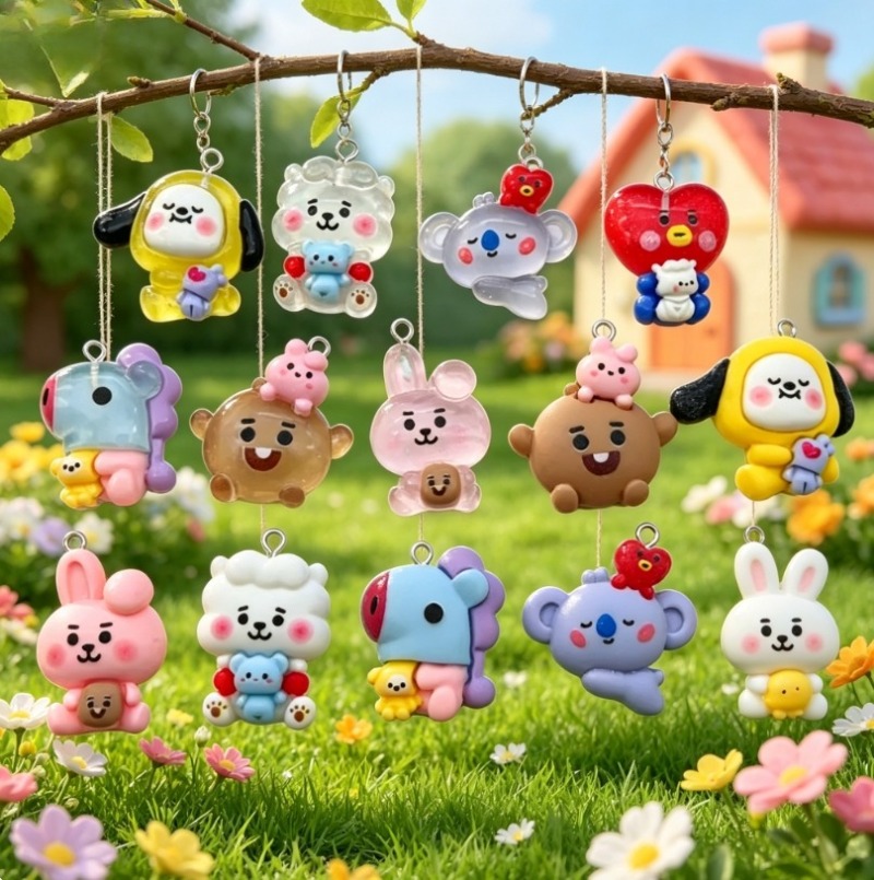 7 個 BT21 樹脂漫画チャーム DIY アクセサリークラ - Charm Bracelet Beads のレビューと価格