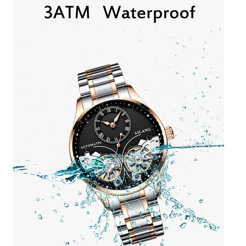 AILANG 真新しいファッションダブルトゥールビヨン腕時計 - Jewelry Inspired Watches のレビューと価格