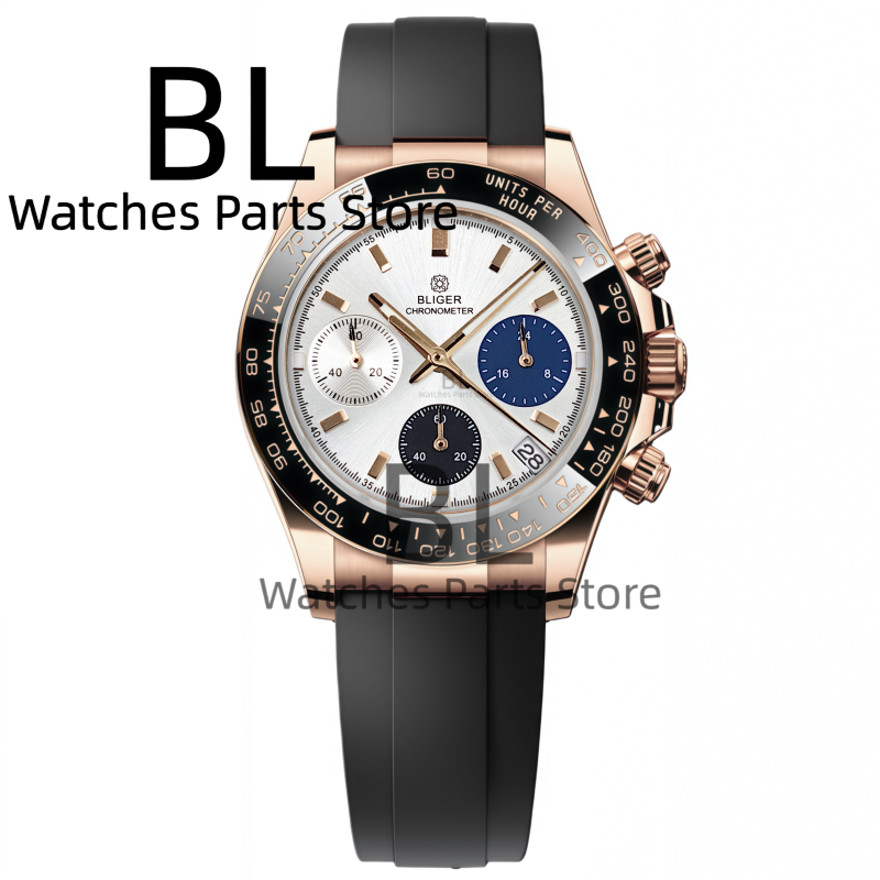 BLIGER ツートーンシルバーローズメンズ腕時計ブランド高 - Jewelry Inspired Watches のレビューと価格