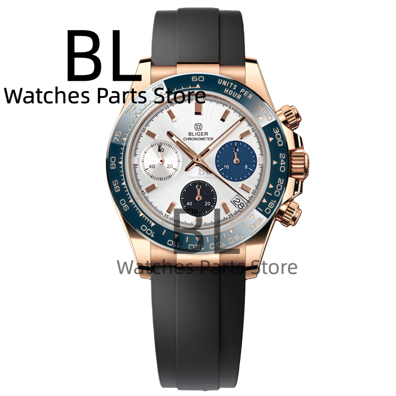 BLIGER ツートーンシルバーローズメンズ腕時計ブランド高 - Jewelry Inspired Watches のレビューと価格