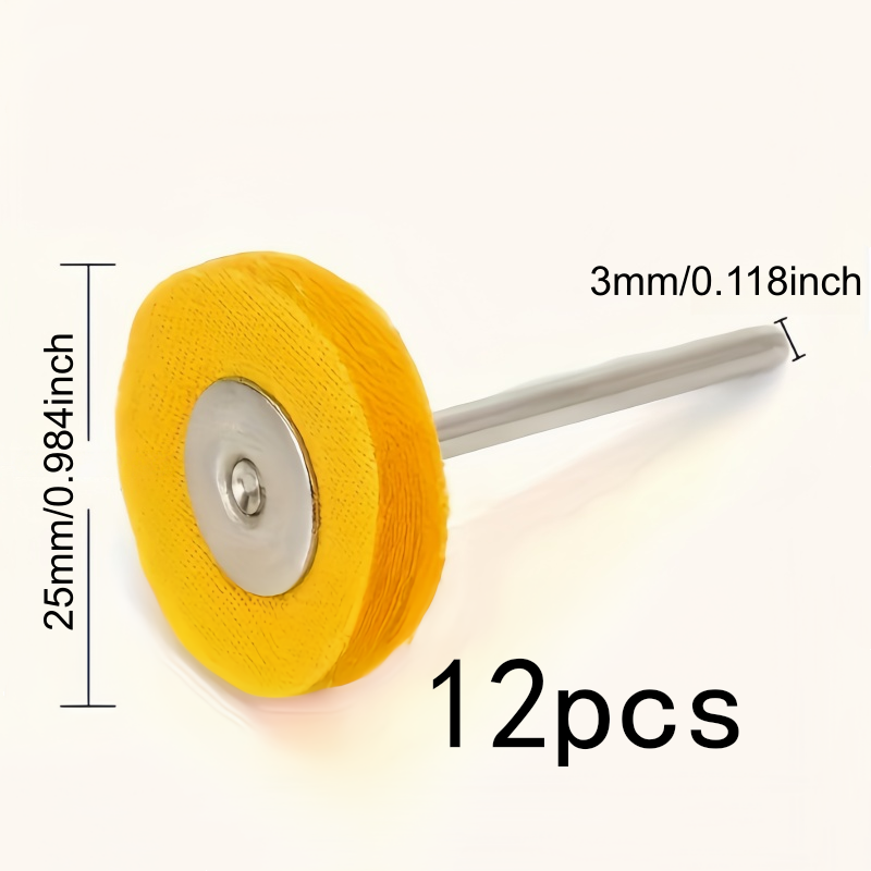 12個入り 3mm イエロー研磨布ホイール、耐摩耗性、糸くず - Jewelry With Watches のレビューと価格