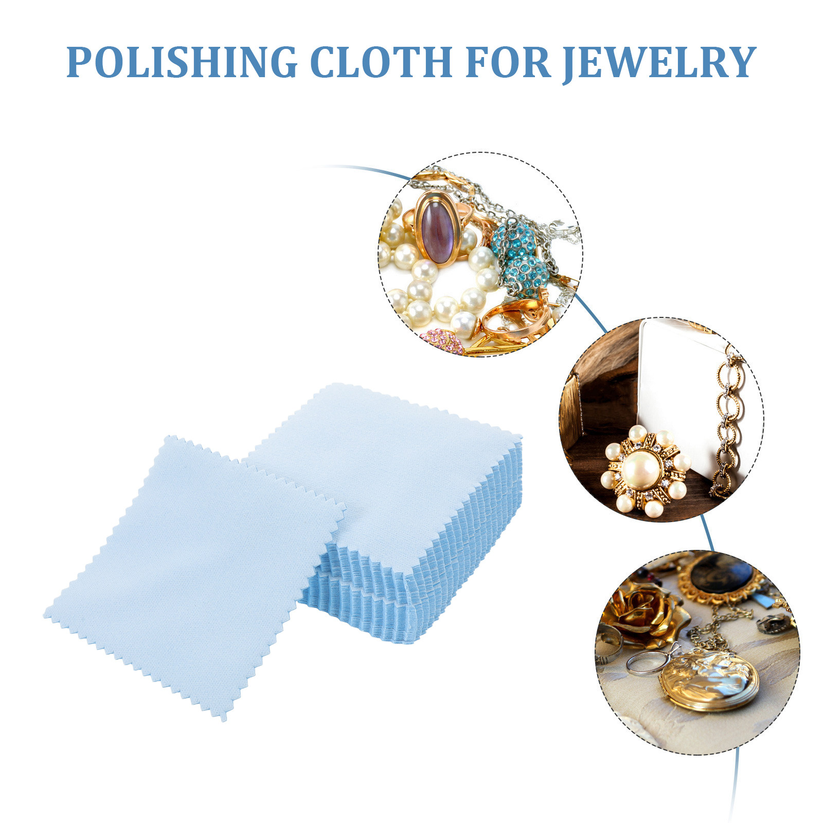 50 個のシルバー研磨布ジュエリークリーニングクロススエード - Jewelry With Watches のレビューと価格