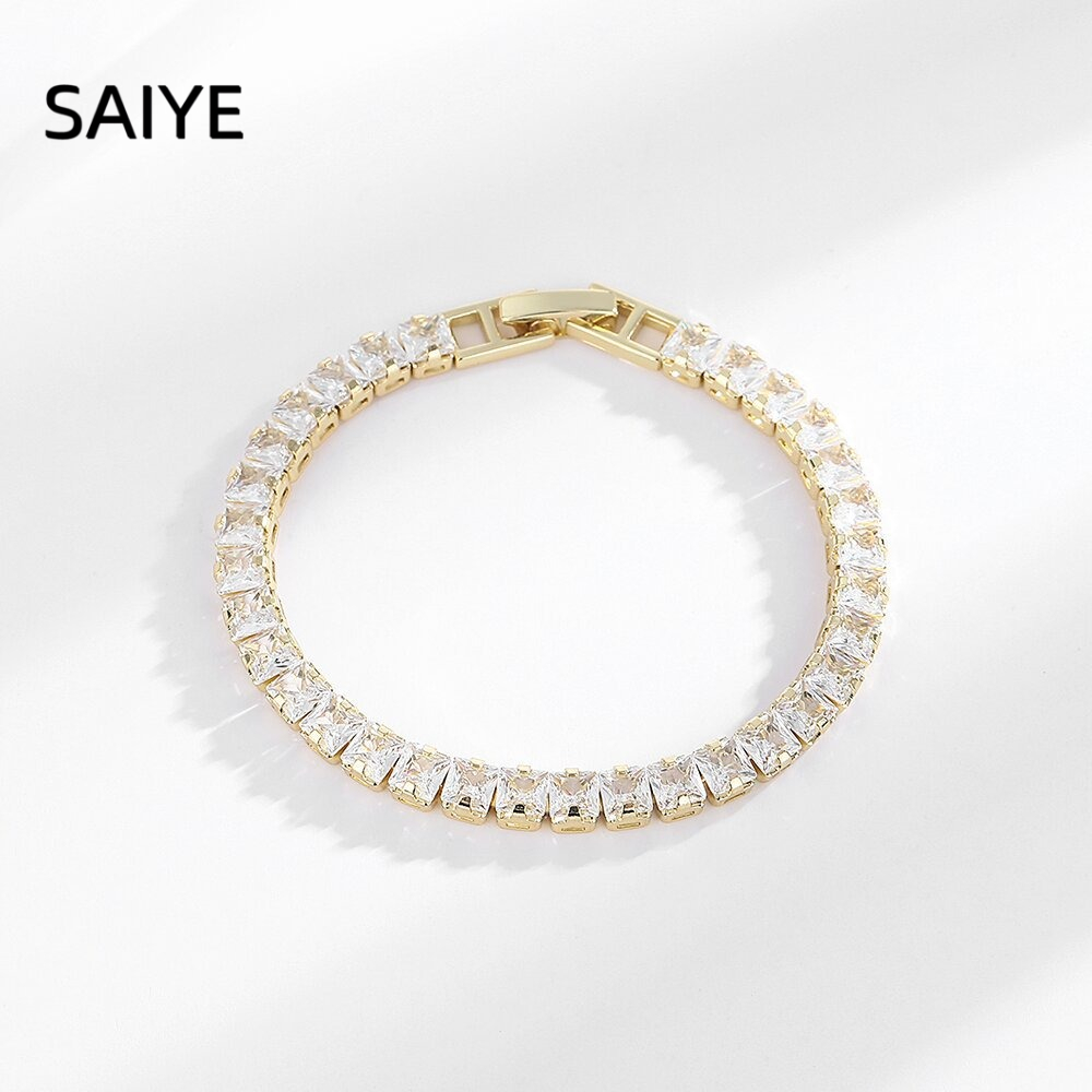 925スターリングシルバーテニスブレスレット、輝くキュービッ - Tennis Bracelet Cubic のレビューと価格