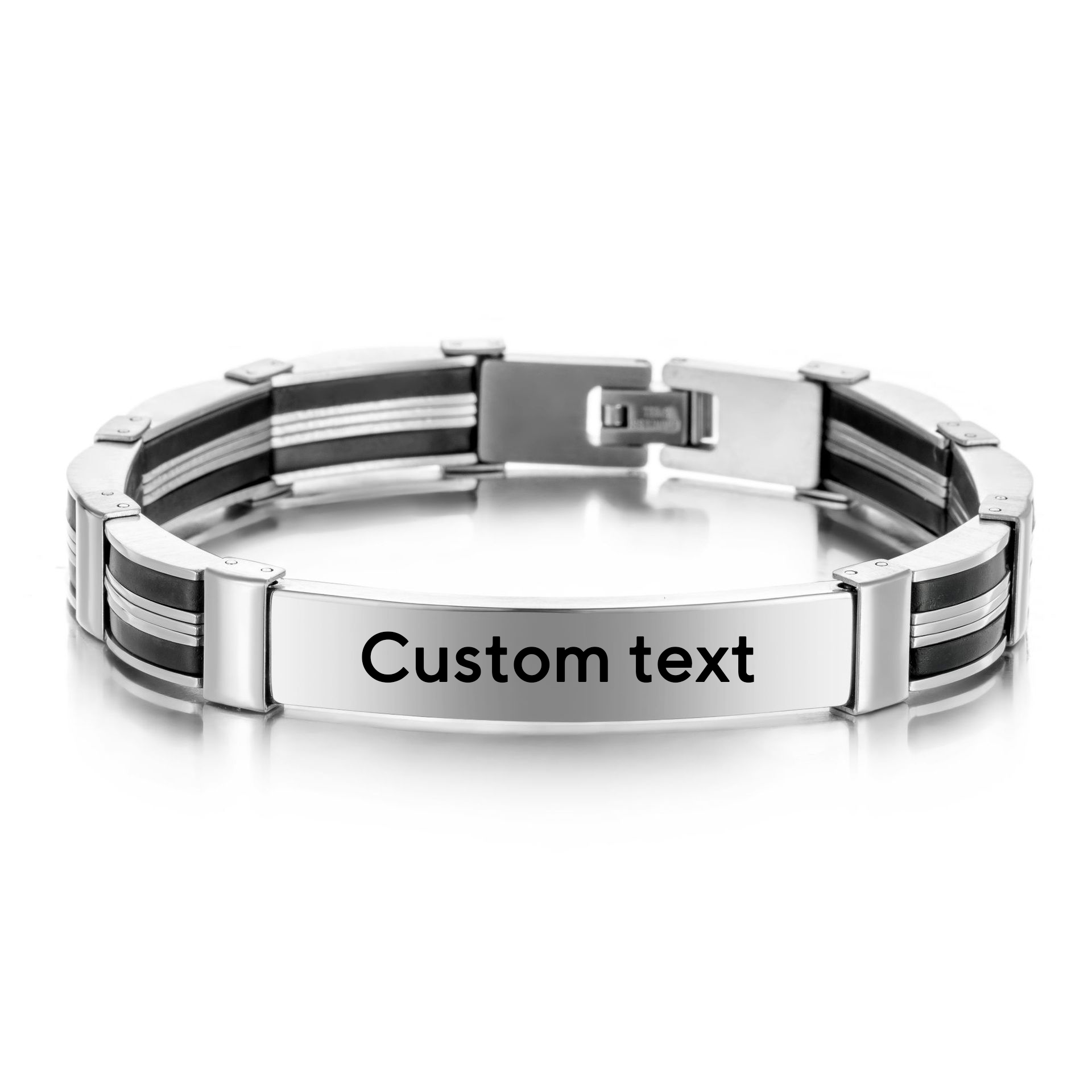パンクカスタムテキスト名入りメンズステンレススチールブレスレ - Jewelry Watches For Women のレビューと価格