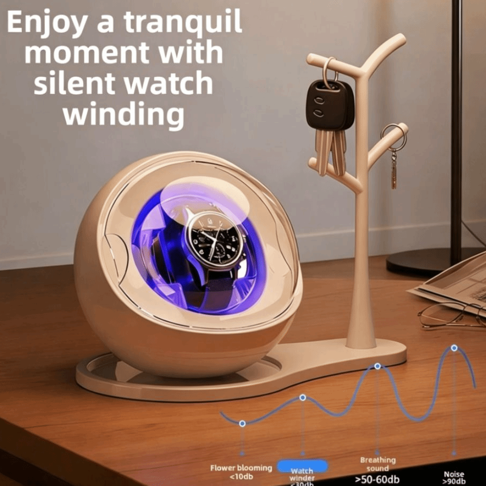 充電と接続の両方に使えるウォッチワインダー 5色変化するアン - Automatic Watch Winder のレビューと価格